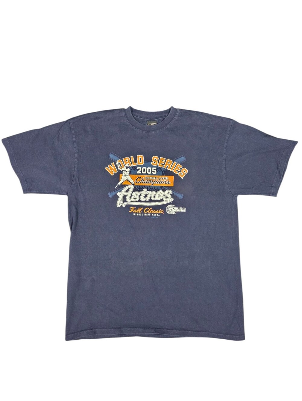 Vintage Astros NL Champions T-Shirt Y2K Houston 2005 World Series Gear Blue XL